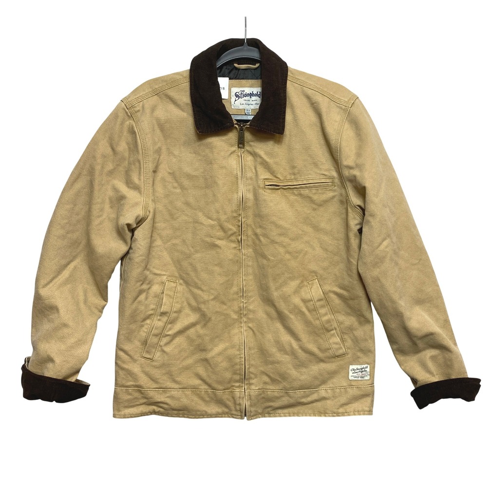 The Stronghold Los Angeles Jacket Mens XS Tan Brown Corduroy Collar Workwear